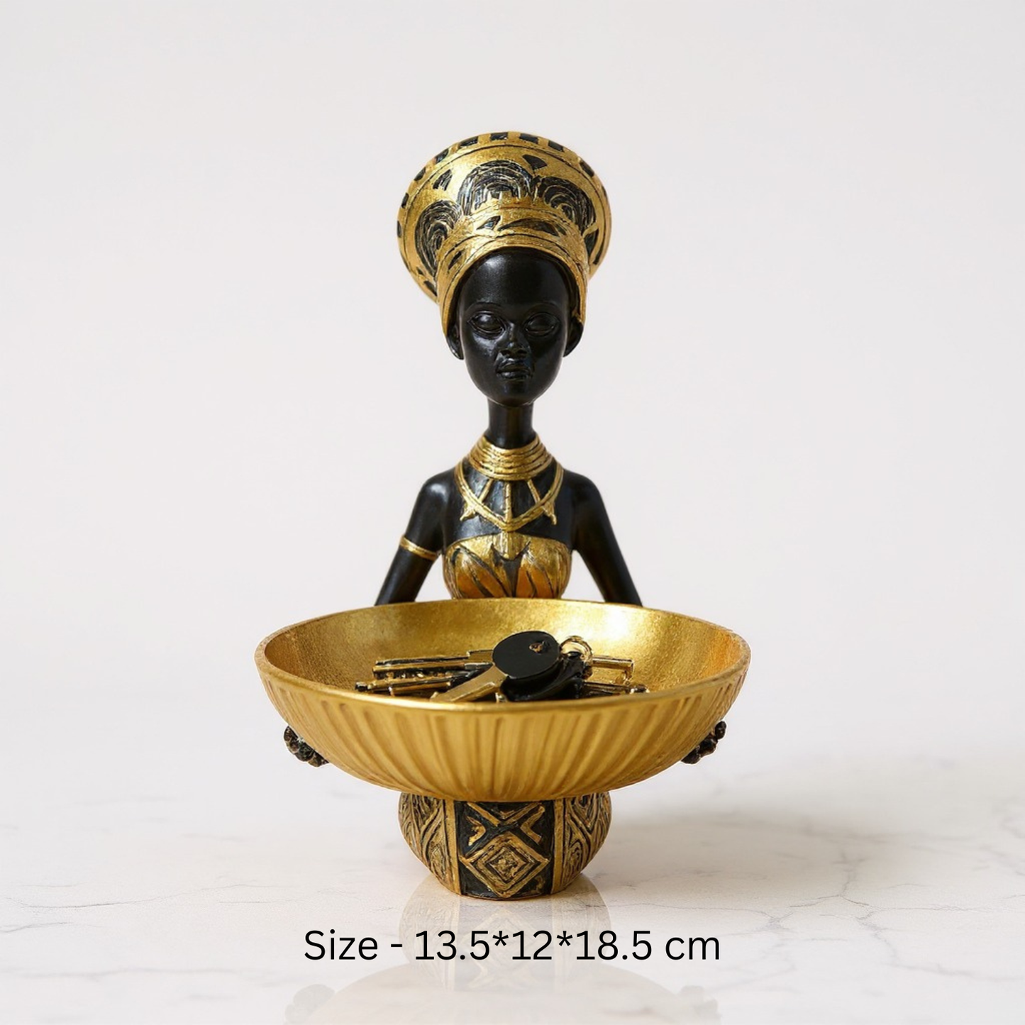 African Lady Decorative Bowl / Key Holder Tray