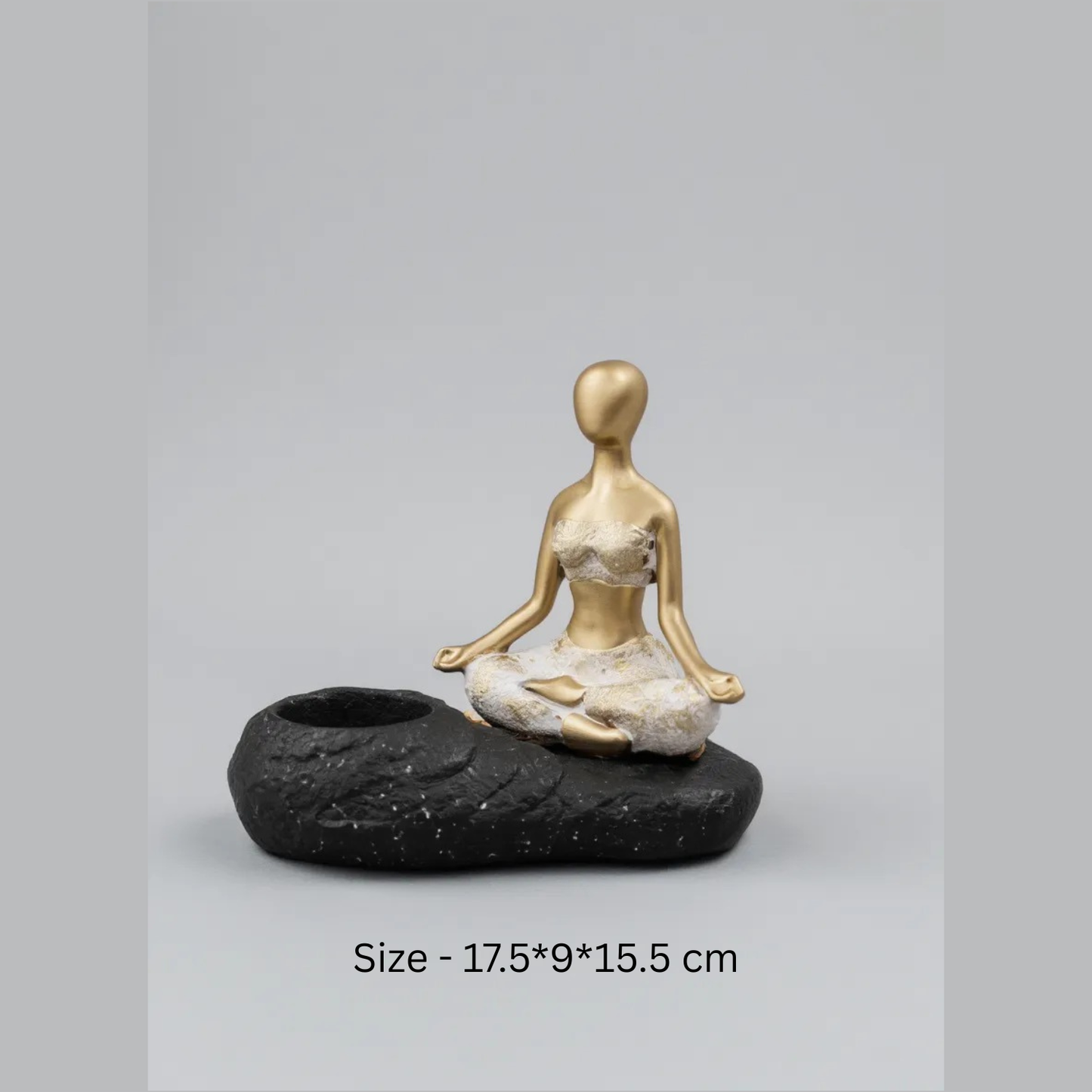 Meditating Woman Figurine with Tealight Holder