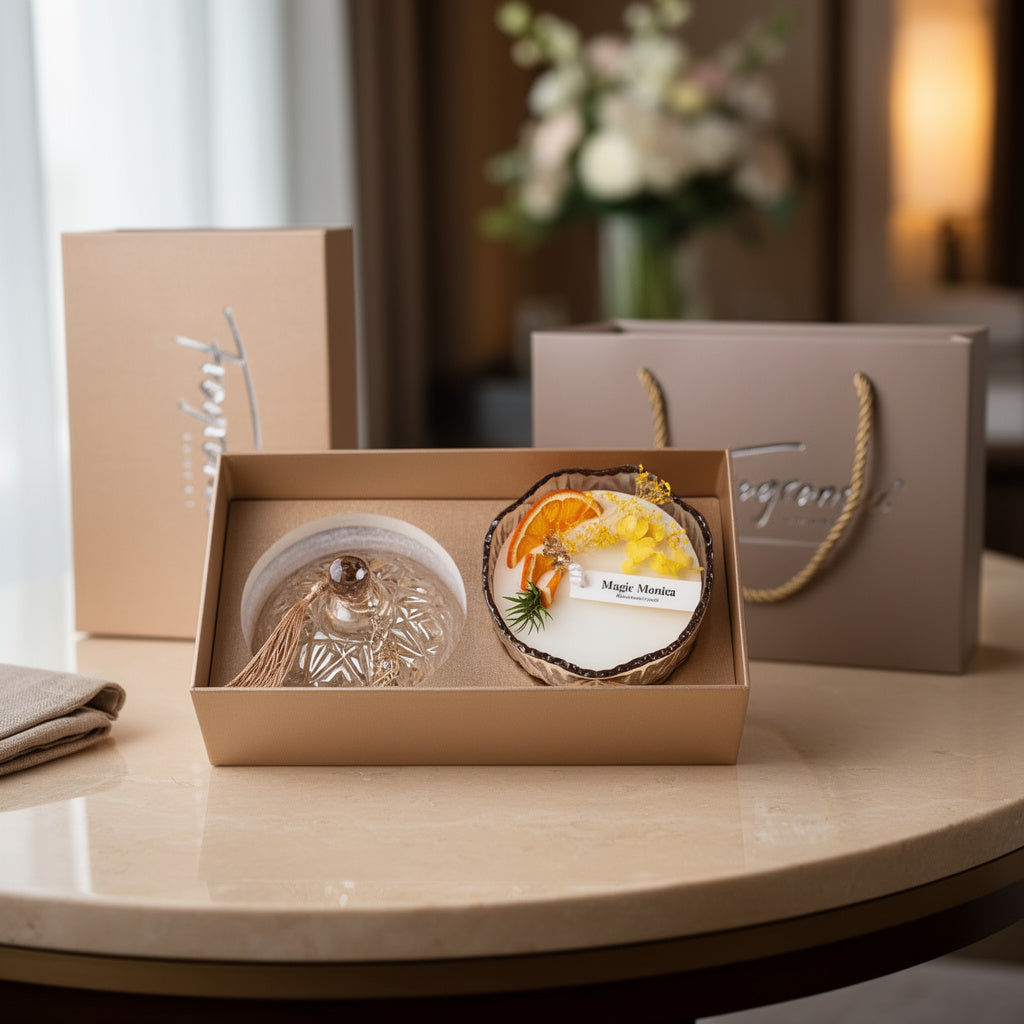 Luxury Aroma Gift Set - Handcrafted Botanical Scented Candle in a Crystal Jar | 160 G