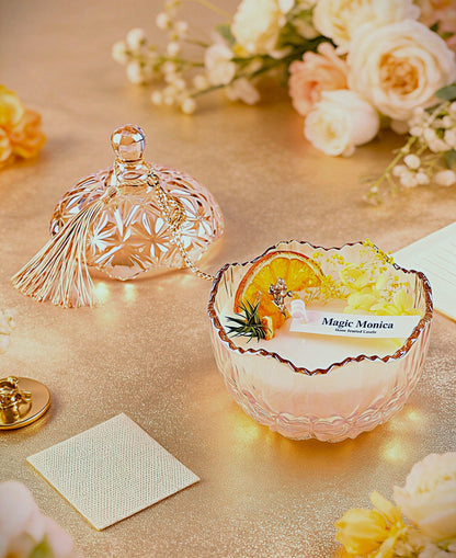 Luxury Aroma Gift Set - Handcrafted Botanical Scented Candle in a Crystal Jar | 160 G
