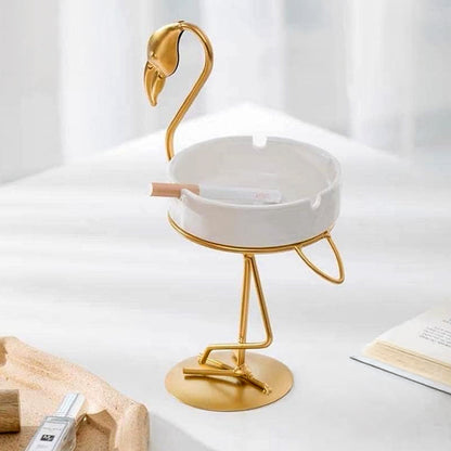 Golden Flamingo Decorative Stand – Multi-Purpose Tray Holder