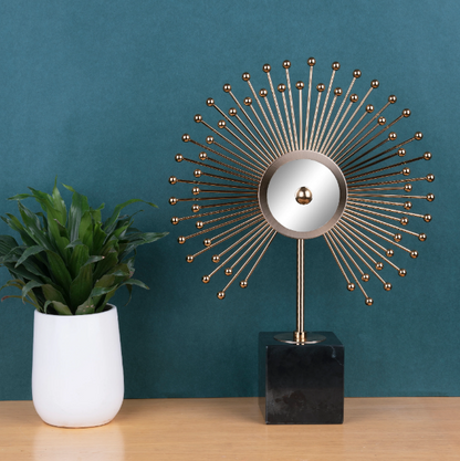 Luxury Golden Sunburst Table Decor Showpiece