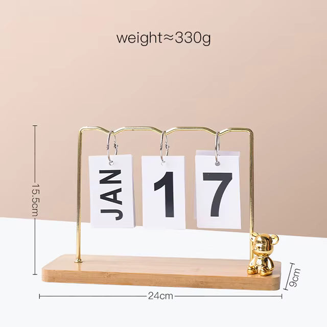 Flip Desk Calendar with Wooden Base