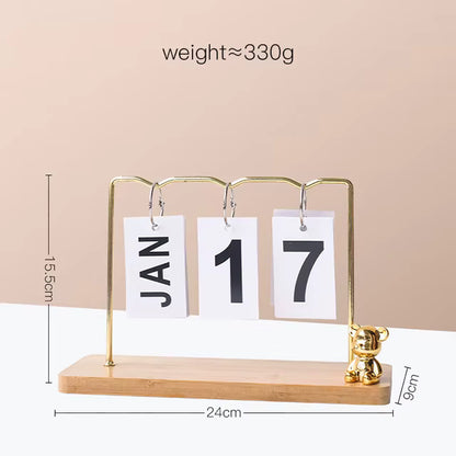 Flip Desk Calendar with Wooden Base