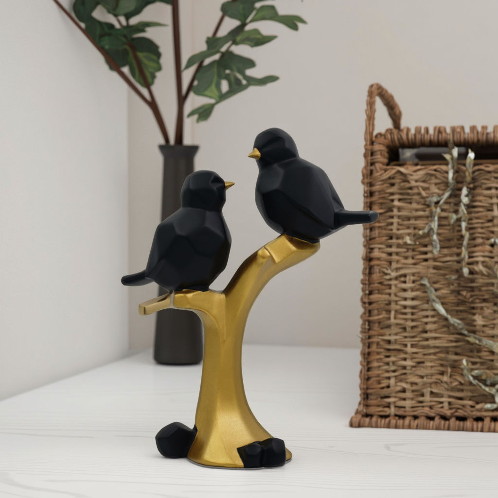 Golden Perch Bird Sculpture