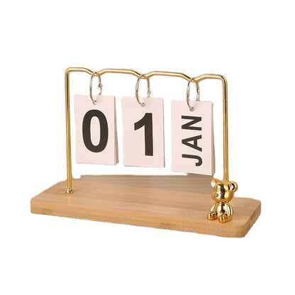 Flip Desk Calendar with Wooden Base