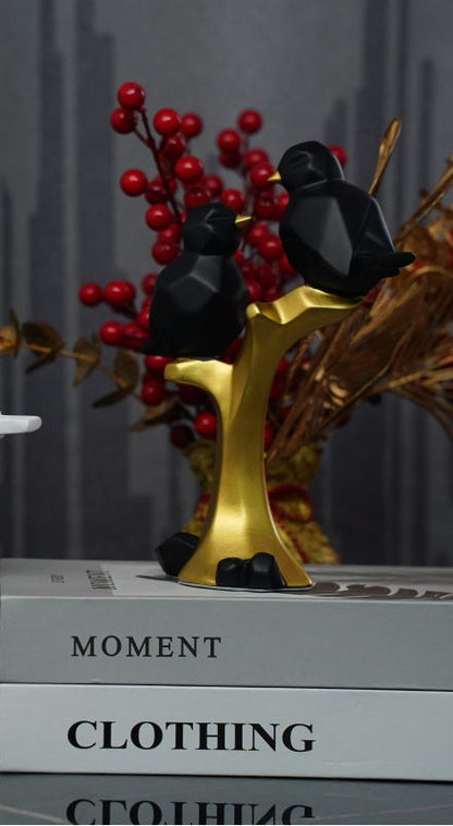 Golden Perch Bird Sculpture