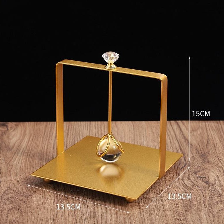 Crystal Drop Golden Tissue Holder – Modern Luxe Table Accessory