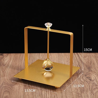 Crystal Drop Golden Tissue Holder – Modern Luxe Table Accessory