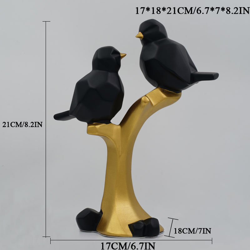 Golden Perch Bird Sculpture