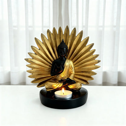 Golden Aura Buddha Tealight Holder
