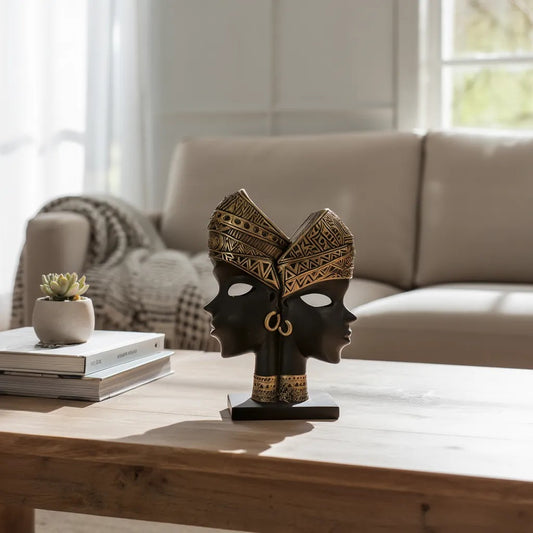 Dual Harmony Tribal Sculpture