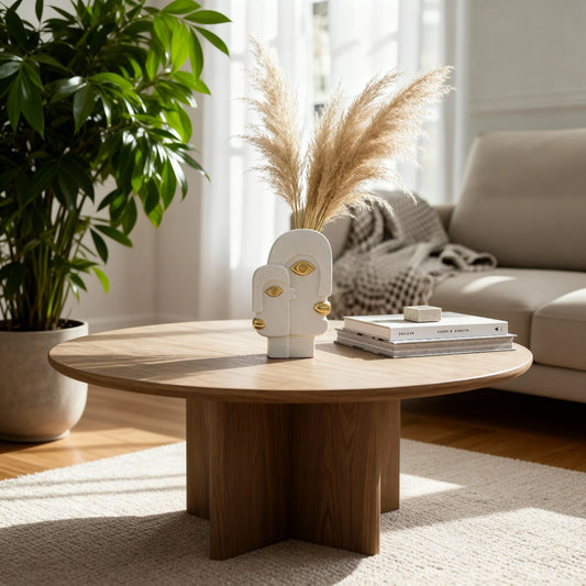 Dual Face Resin Vase with Golden Accents