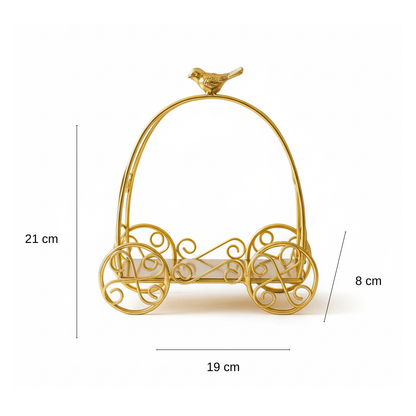 Golden Bird Cage Tray Stand – Multi-Purpose Decorative Server