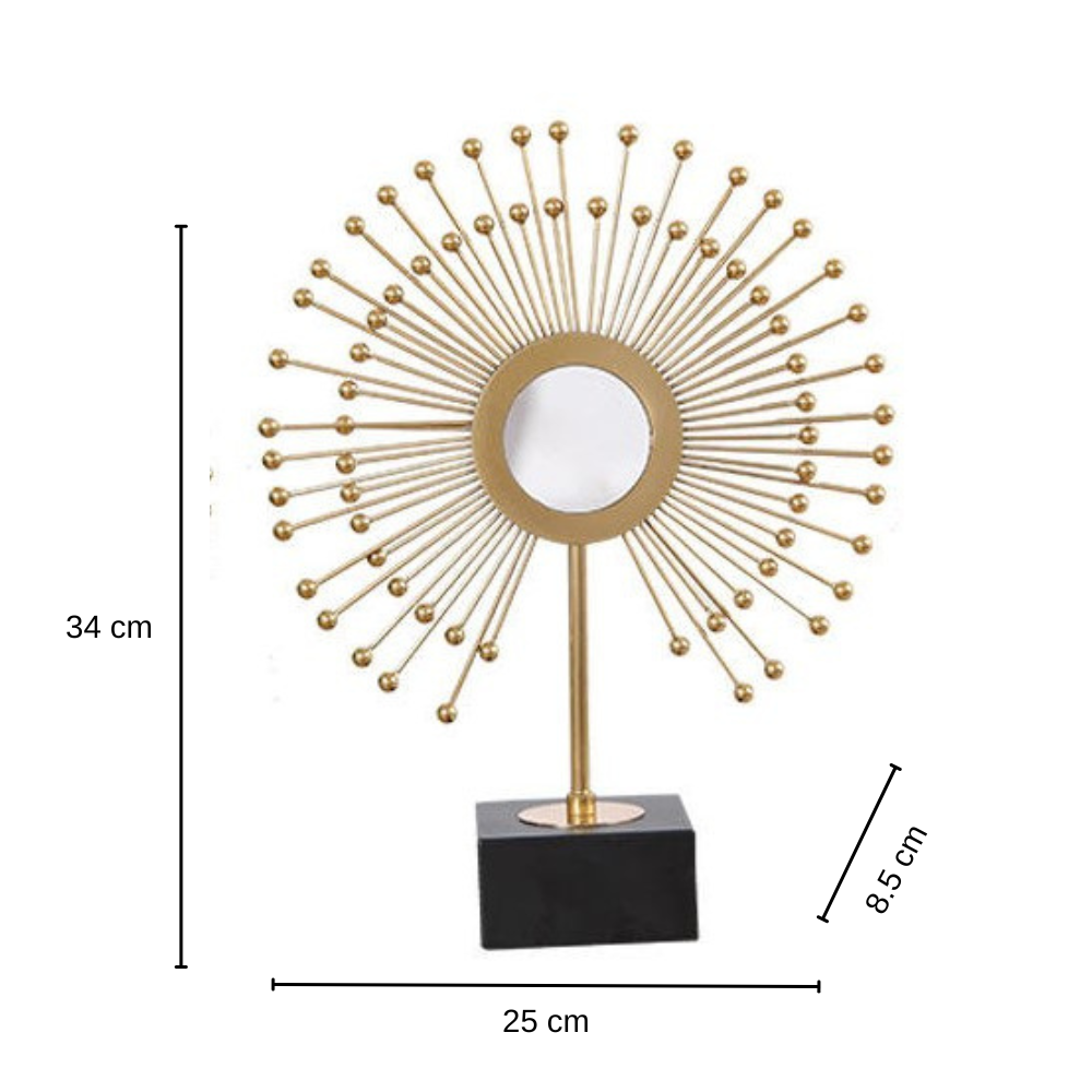 Luxury Golden Sunburst Table Decor Showpiece