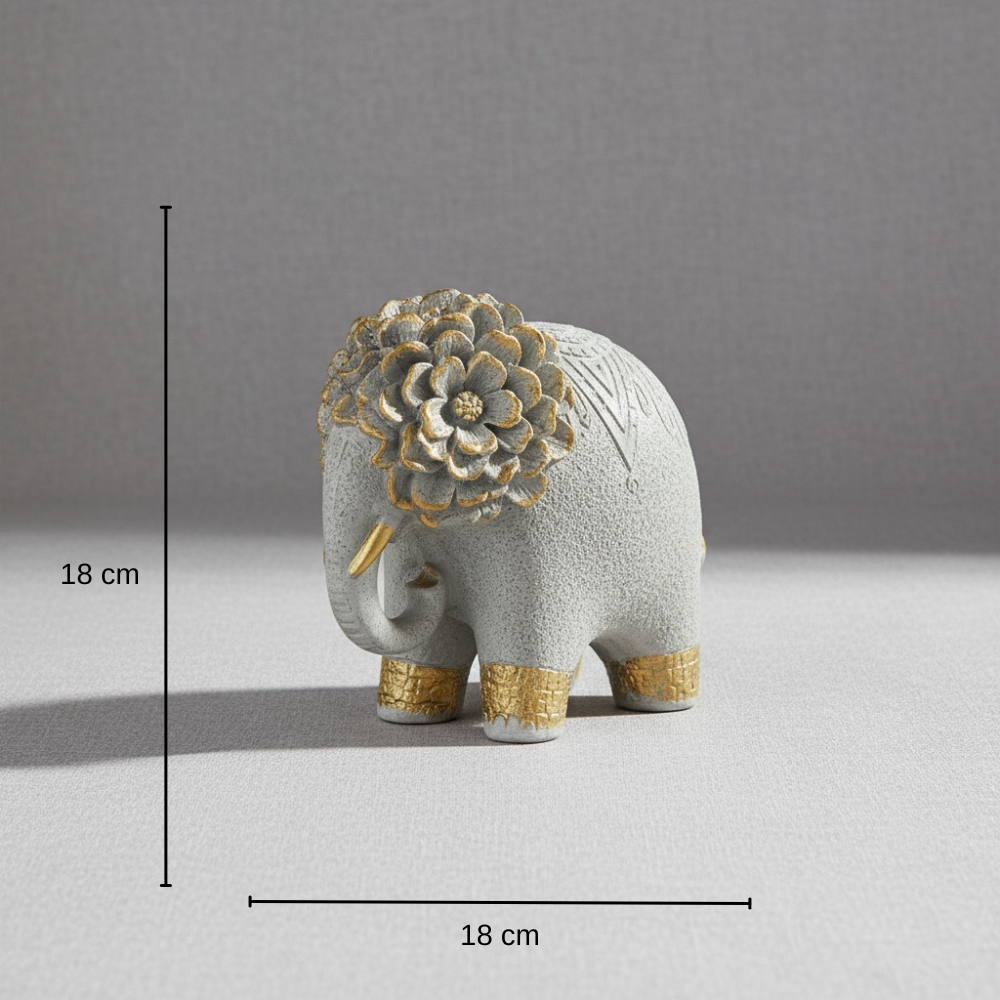 Blooming Elegance Elephant Sculpture