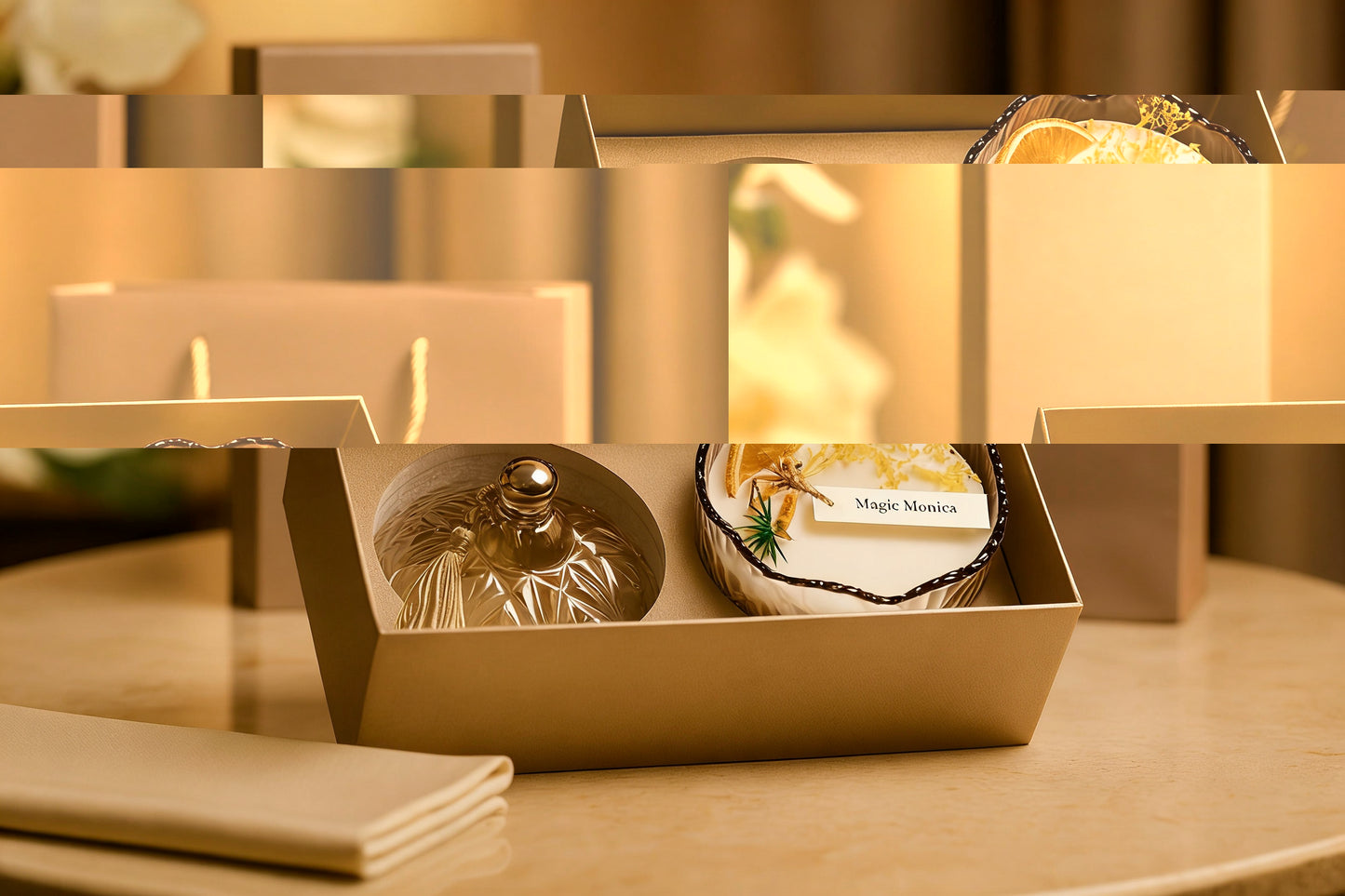 Luxury Aroma Gift Set - Handcrafted Botanical Scented Candle in a Crystal Jar | 160 G