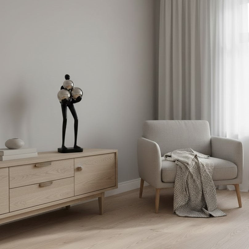 Modern Abstract Sphere-Balance Sculpture